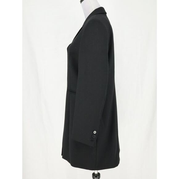 St Michael Marks & Spencer Jacket Womens 12 Wool Black Long Blazer Lined Career - Picture 11 of 15